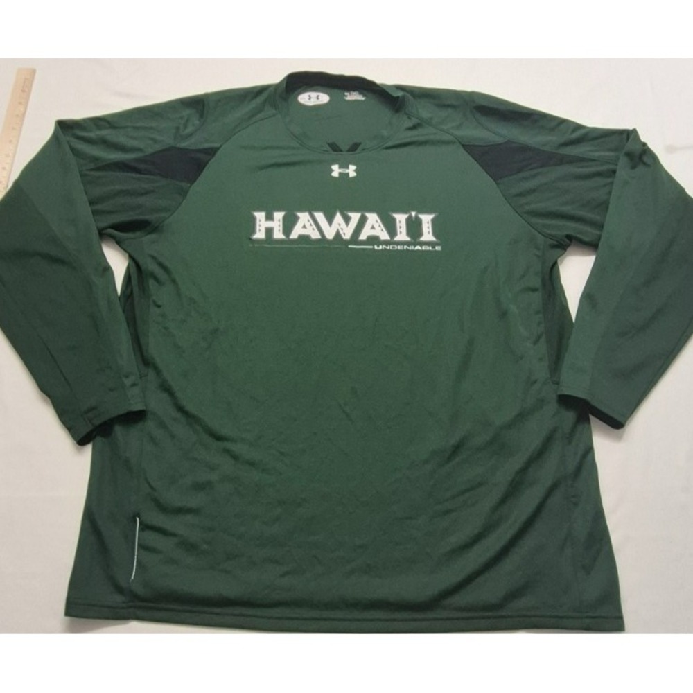 Under Armour heat gear Hawaii Rainbows green long sleeve athletic top 3XL